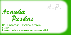 aranka puskas business card