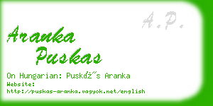 aranka puskas business card